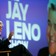 Host Jay Leno gestures during a panel for his upcoming television series "The Jay Leno Show"